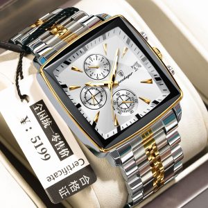 POEDAGAR 866 Men’s Watch : White Golden